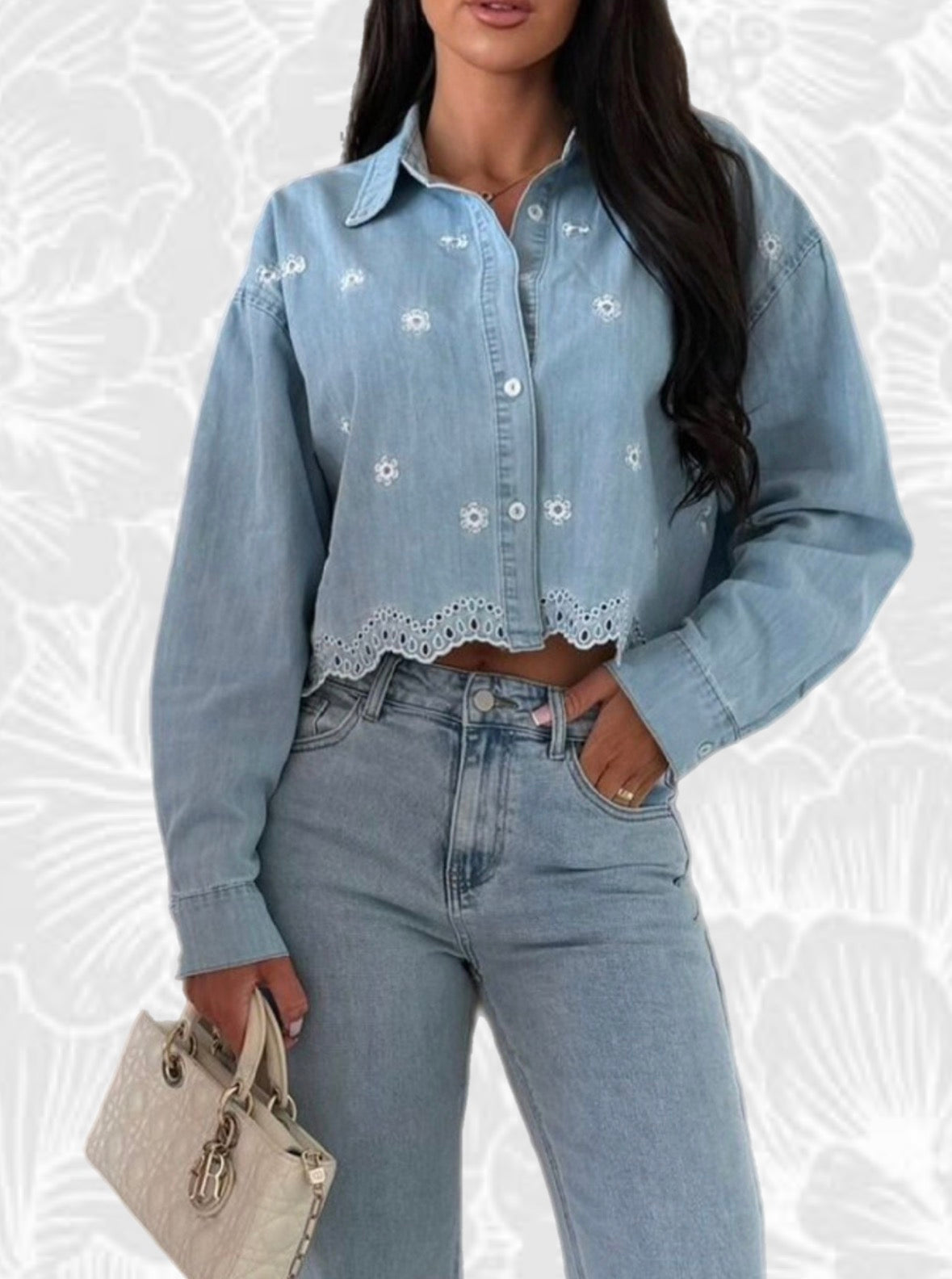 ✨ Conjunto Denim Bordado –