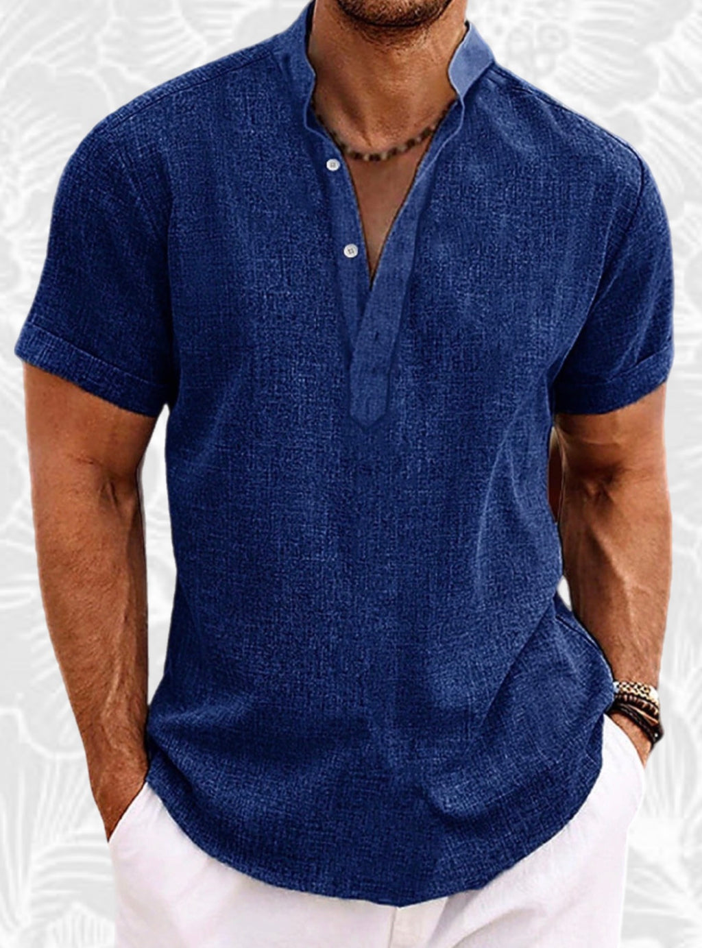 Camisa Henley de Lino – Frescura natural, estilo sofisticado