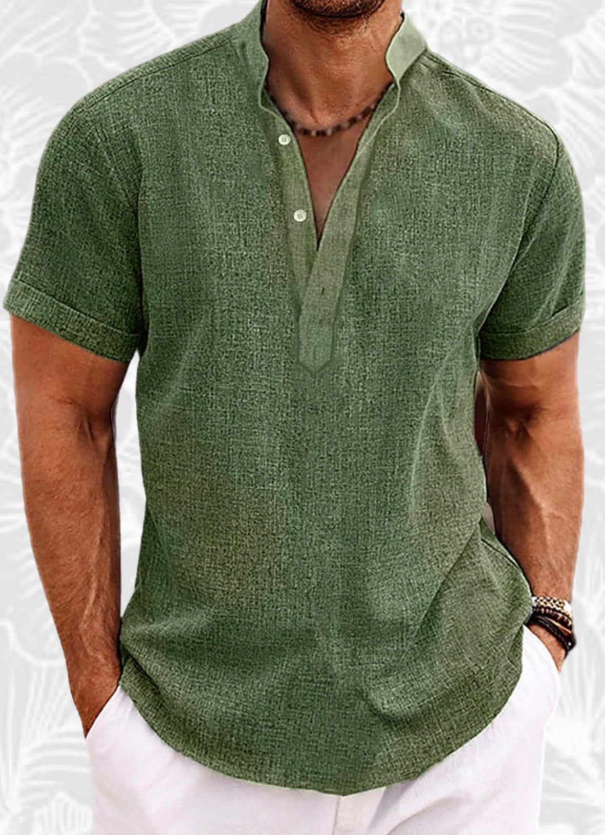 Camisa Henley de Lino – Frescura natural, estilo sofisticado