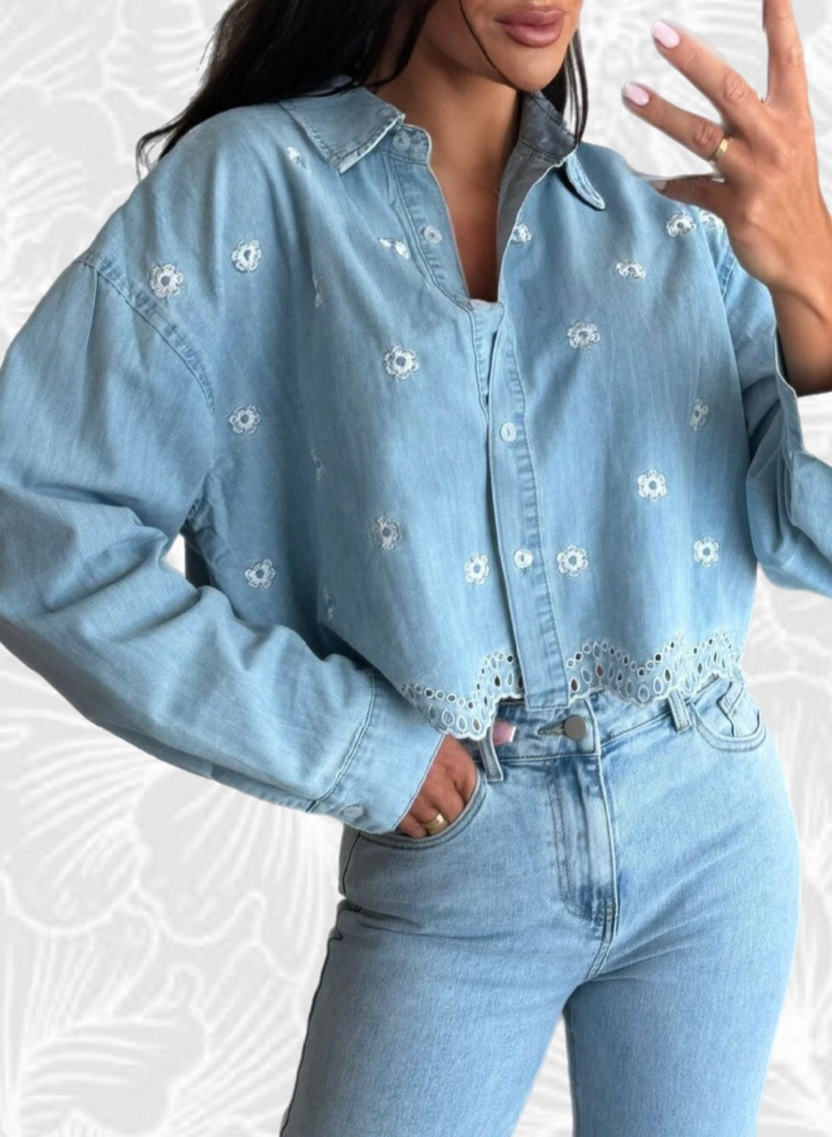 ✨ Conjunto Denim Bordado –