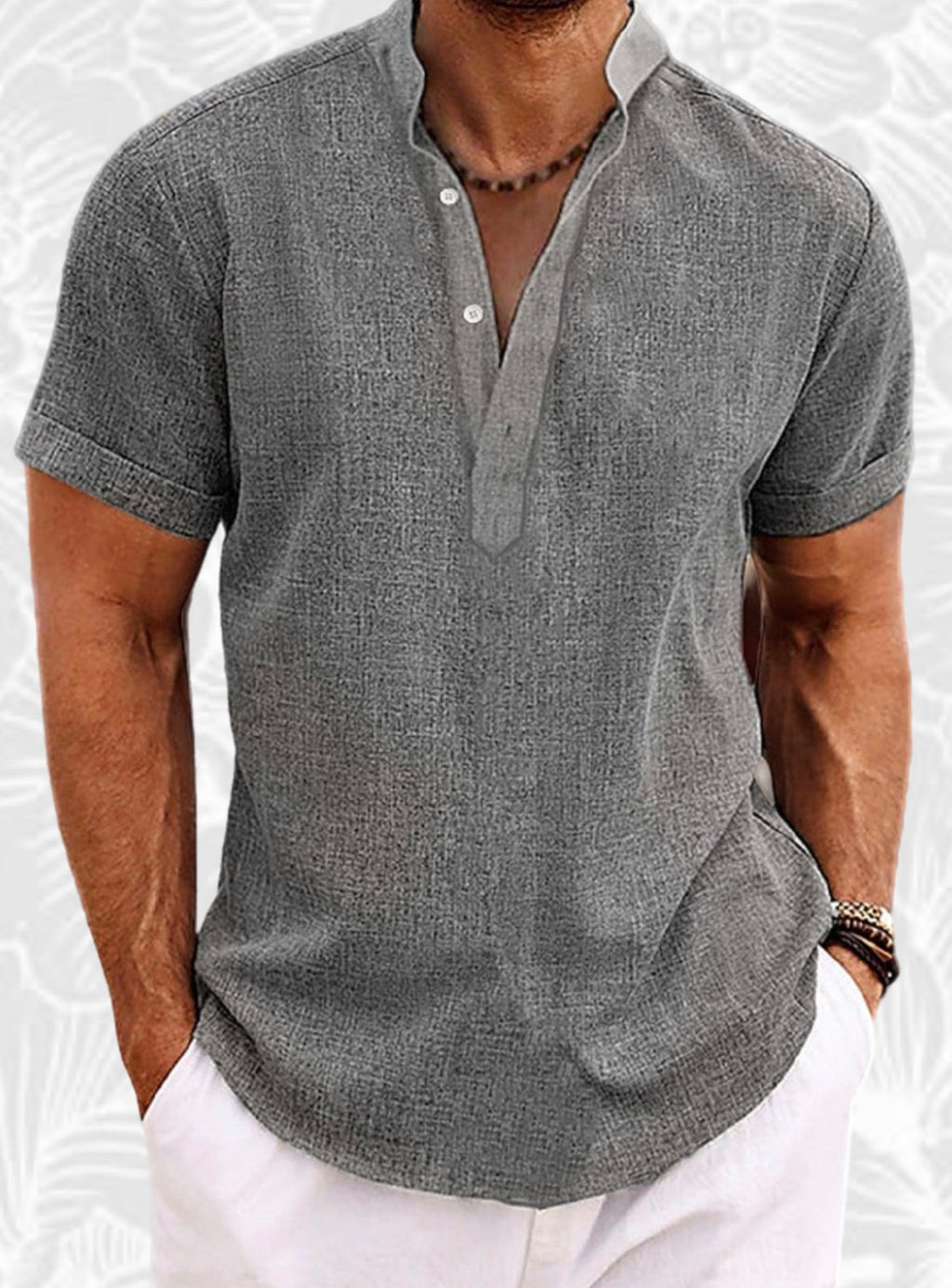 Camisa Henley de Lino – Frescura natural, estilo sofisticado