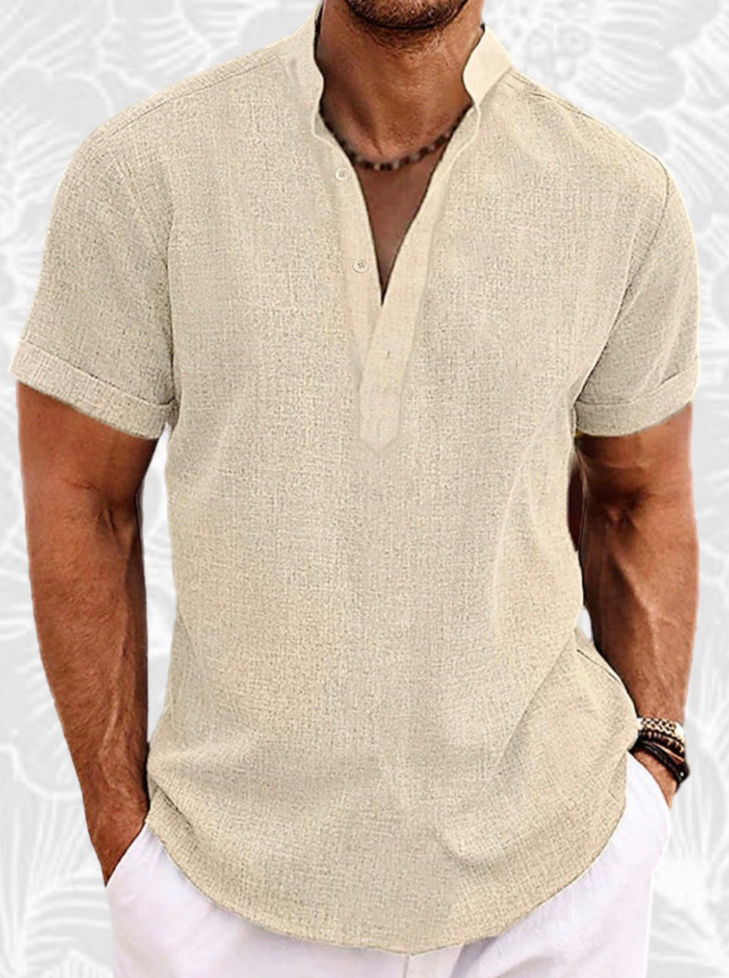 Camisa Henley de Lino – Frescura natural, estilo sofisticado