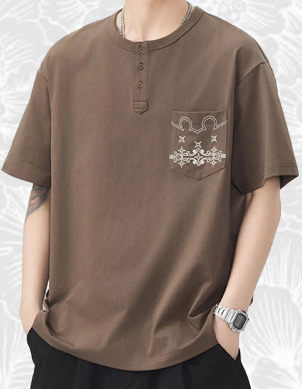 Polo Marrón Bordado