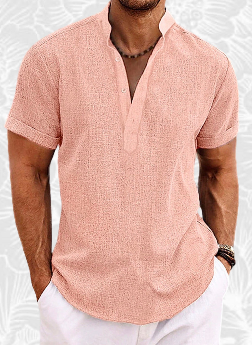 Camisa Henley de Lino – Frescura natural, estilo sofisticado