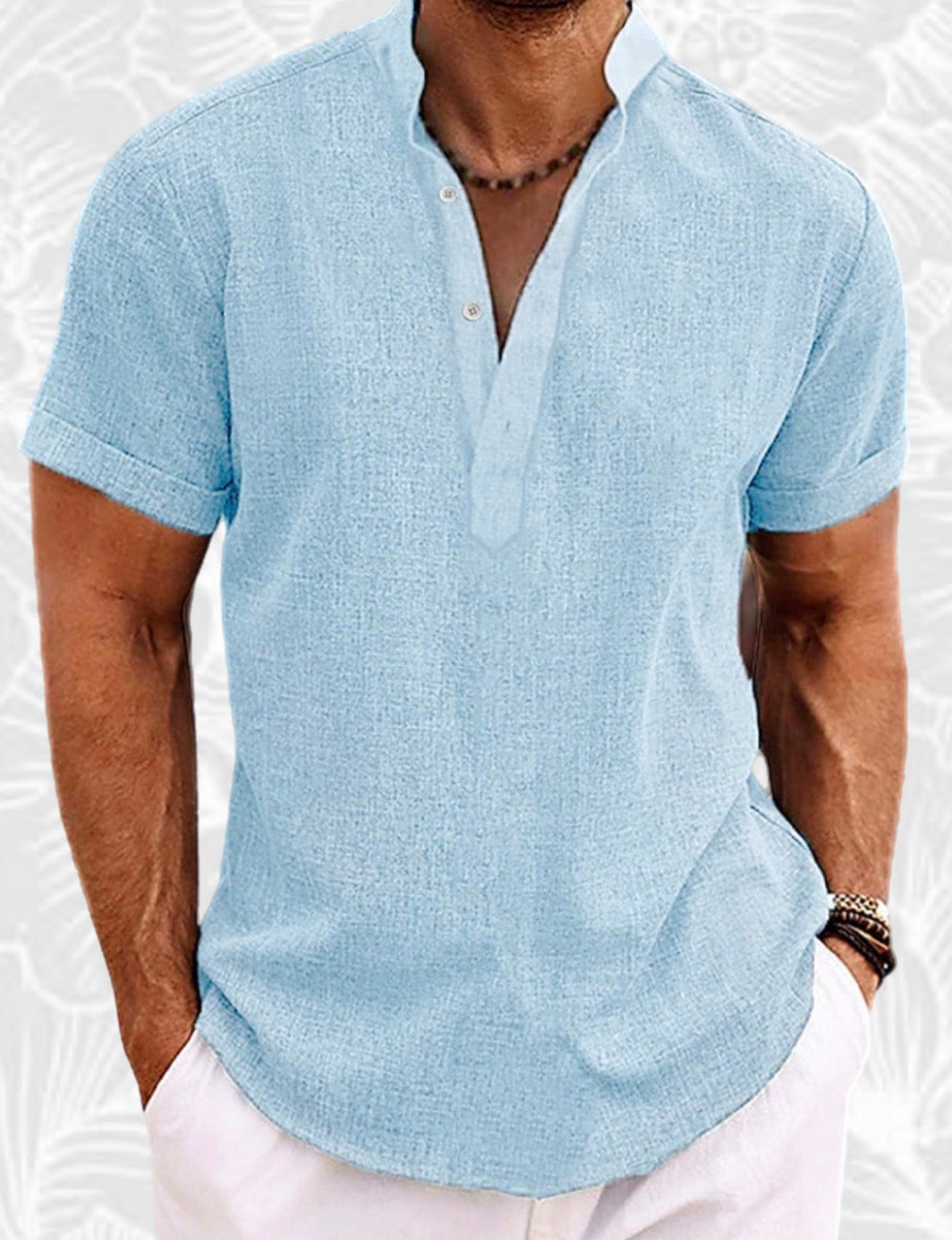 Camisa Henley de Lino – Frescura natural, estilo sofisticado