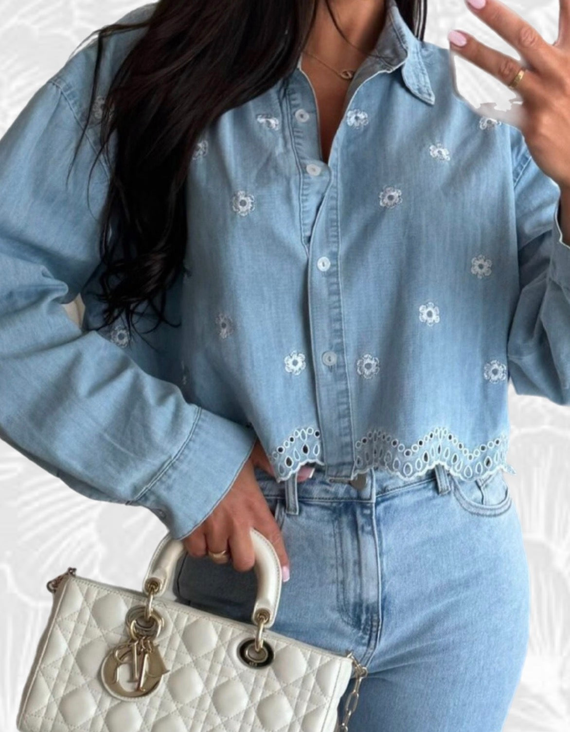 ✨ Conjunto Denim Bordado –