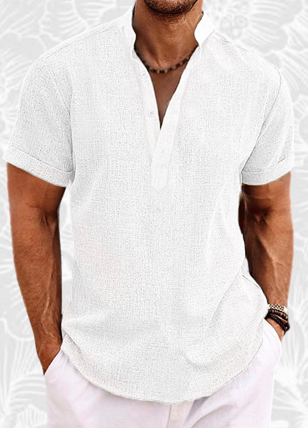Camisa Henley de Lino – Frescura natural, estilo sofisticado